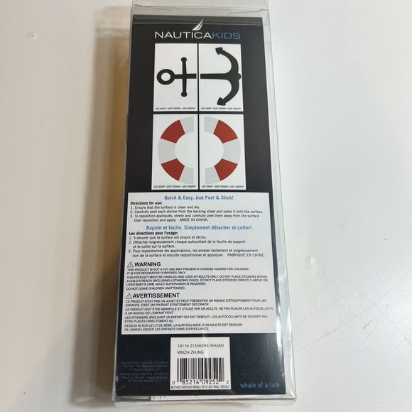 New Nautica Kids Romovable Wall Decals - Nautical Anchor & Life Ring - Picture 2 of 3